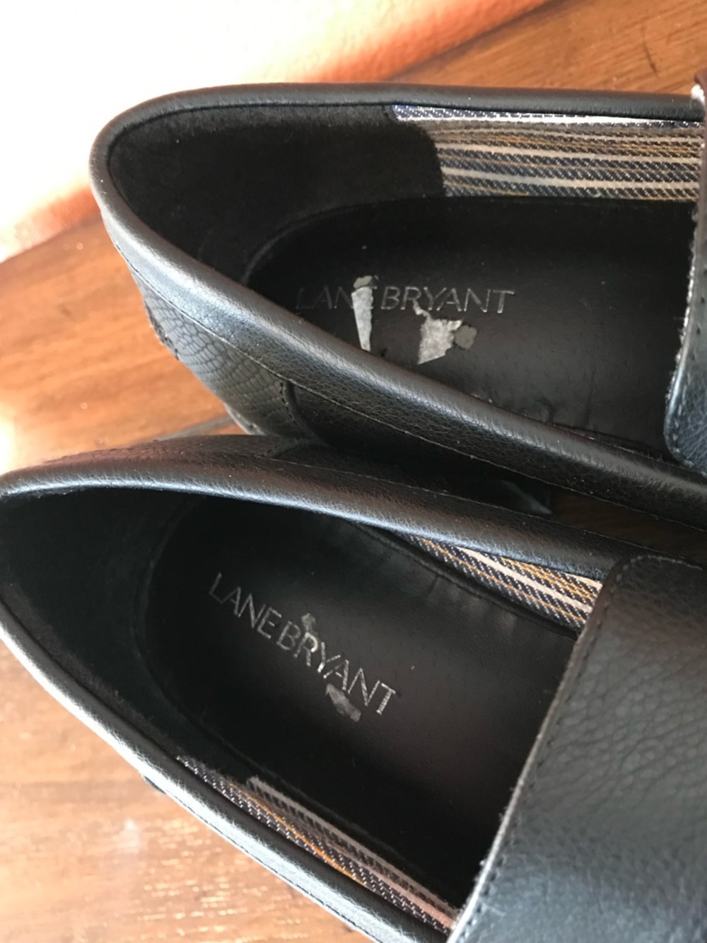 Lane Bryant Women’s 9W Black Lug-Sole Chunky Penny Strap Loafers Shoes in EUC - Picture 11 of 15